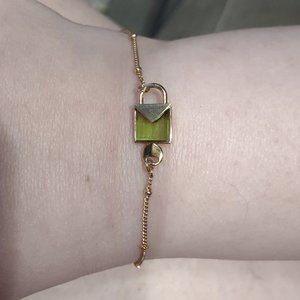 Michael Kors MERCER Peridot Lock Bracelet NWOT